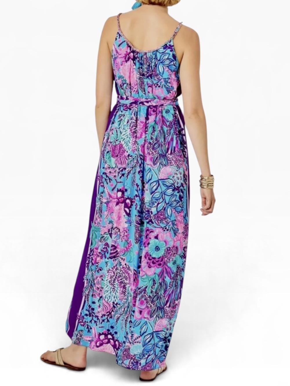 LILLY PULITZER HAZELYN MAXI DRESS SNUBA DUBA DOO TURQUOISE OASIS - Picture 5 of 10